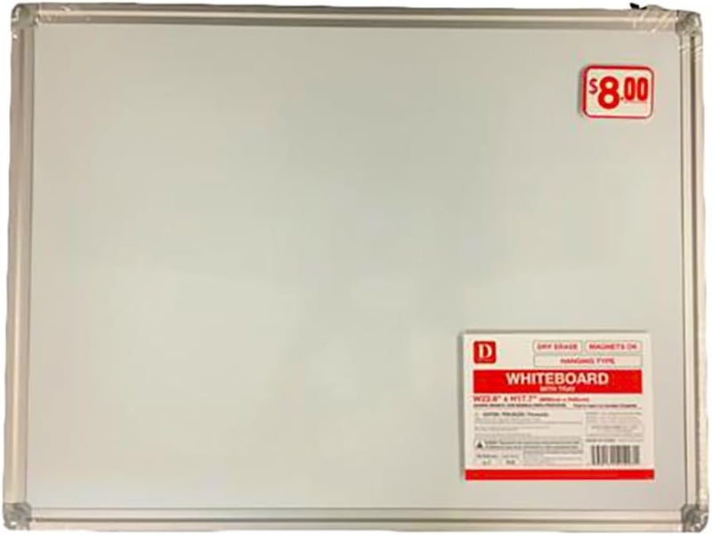 DAISO White Board with Tray | 45 Ã— 60 cm | Wall-Mounted Dry Erase Board for Office & Home